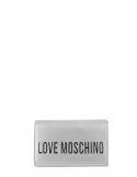 Love Moschino clutch bag with metal logo, silver