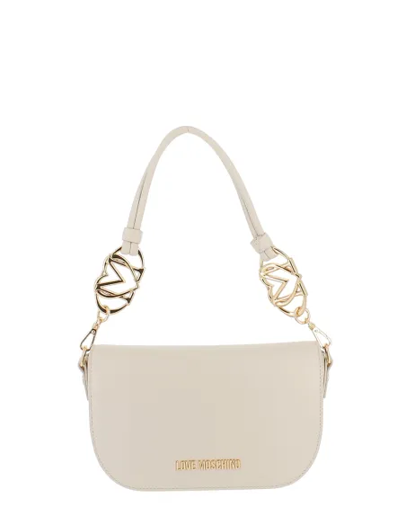 Borsa donna a spalla Love Moschino, avorio