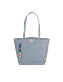 Piero Guidi leather shopping bag, light blue