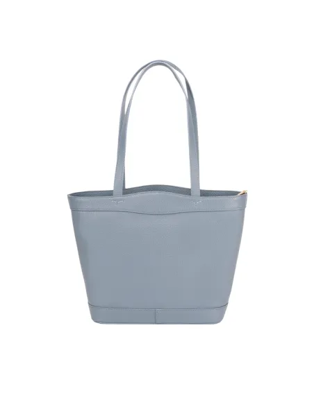 Piero Guidi Einkaufstasche aus Leder, hellblau