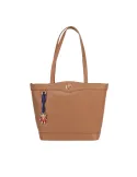 Piero Guidi leather shopping bag, biscuit