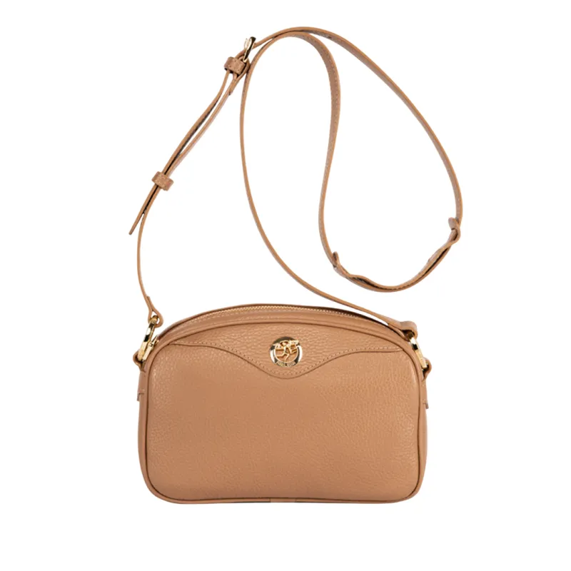 Borsa a tracolla in pelle Piero Guidi, biscotto