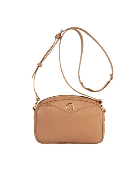 Borsa a tracolla in pelle Piero Guidi, biscotto