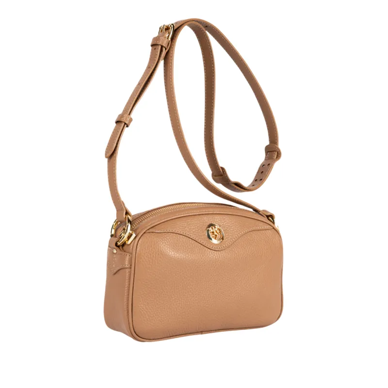 Borsa a tracolla in pelle Piero Guidi, biscotto 2