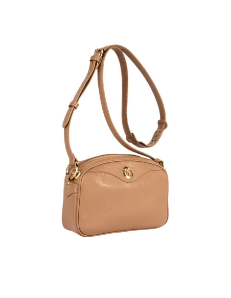 Borsa a tracolla in pelle Piero Guidi, biscotto