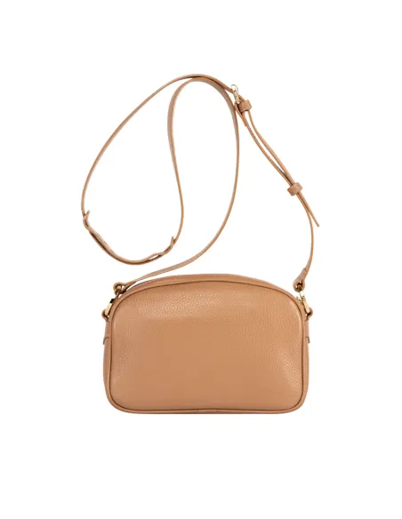 Piero Guidi leather cross-body bag, biscuit