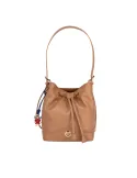 Piero Guidi Eimertasche aus Leder, Biskuit
