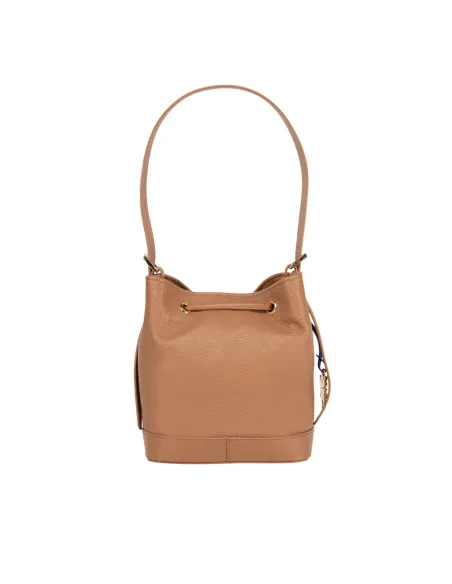 Piero Guidi Eimertasche aus Leder, Biskuit