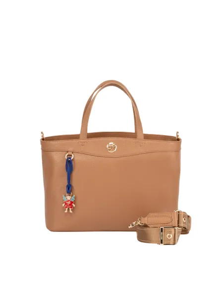 Piero Guidi Leder-Handtasche, Biskuit