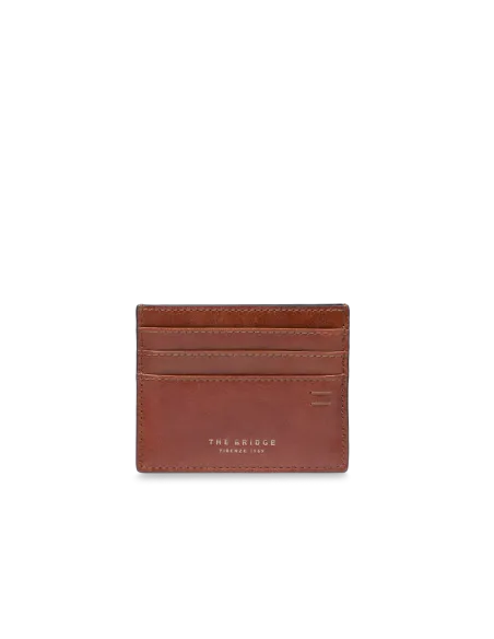Porta carte di credito in pelle The Bridge Giulio, marrone