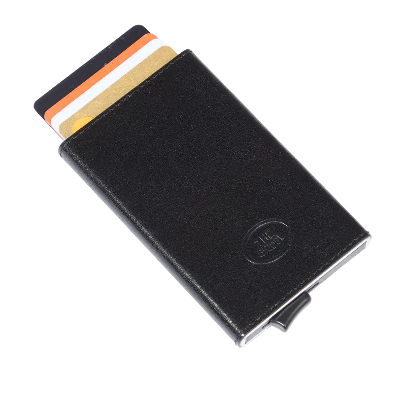 The Brige Story metal and leather credit card holder, black 2
