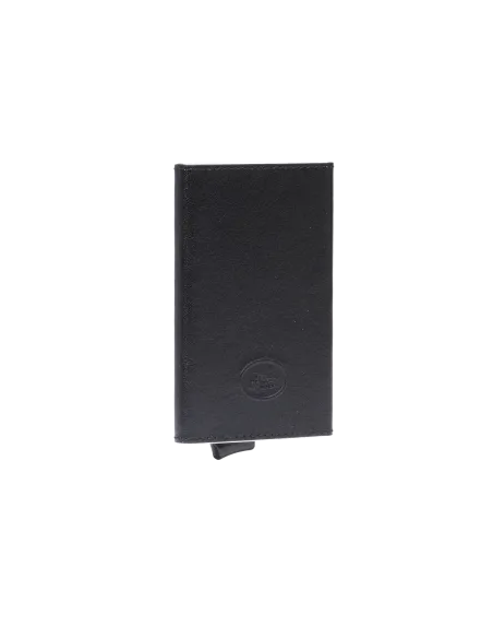 Kreditkartenetui aus Metall und Leder The Brige Story, schwarz