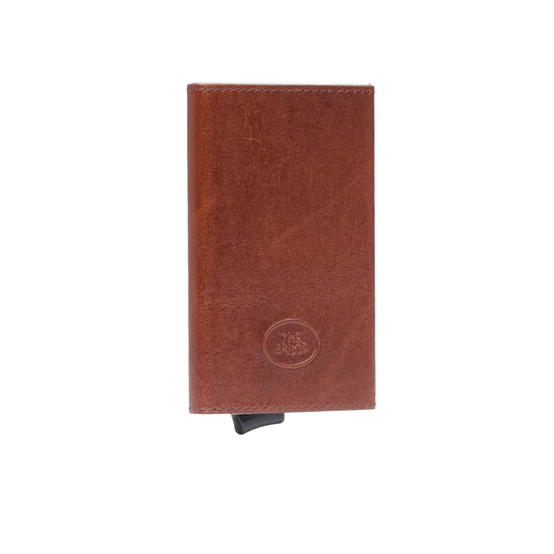 Kreditkartenetui aus Metall und Leder The Brige Story, braun 2