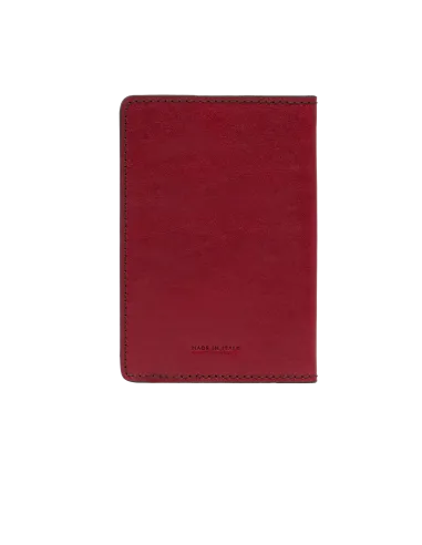 Leather passport holder The Bridge, red