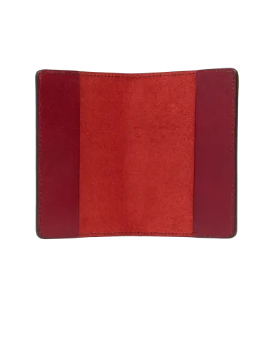 Leather passport holder The Bridge, red