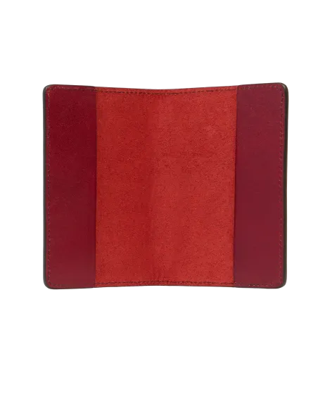 Leather passport holder The Bridge, red