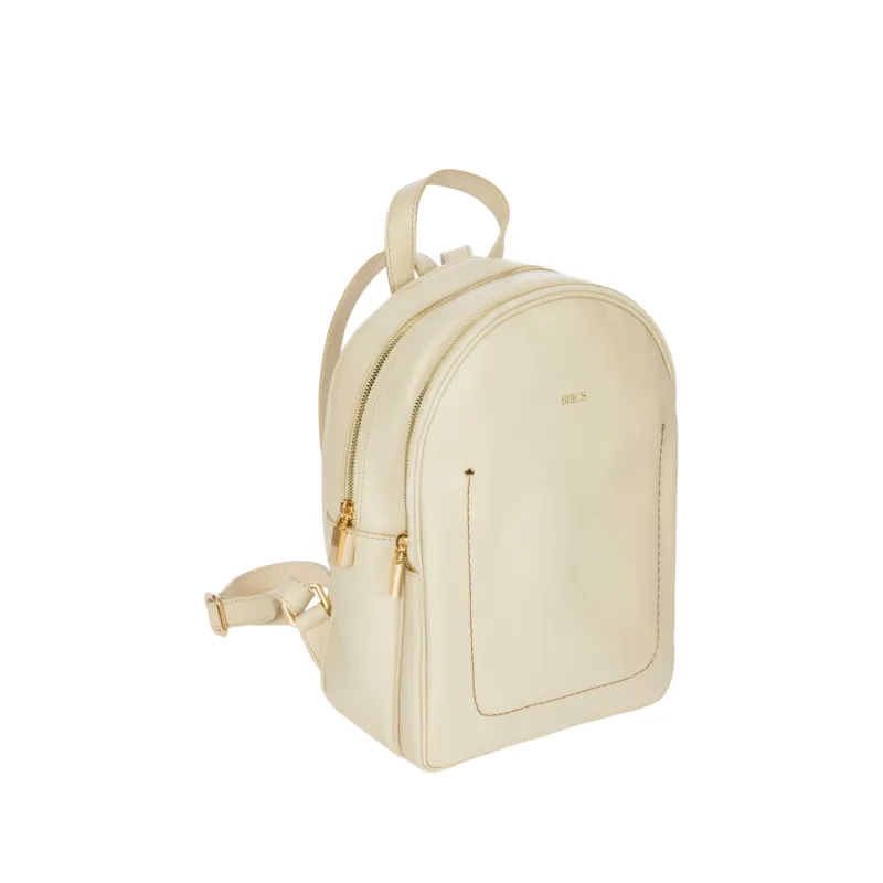 Brics Genziana women's leather backpack, cream 2