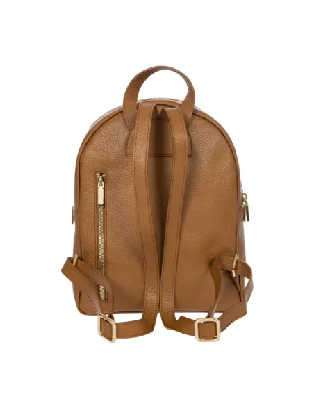 Brics Genziana women's leather backpack, brown