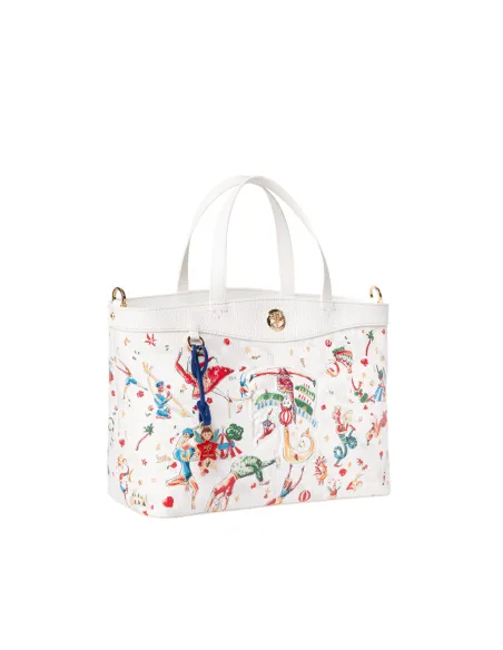 Piero Guidi Magic Circus leather handbag, white