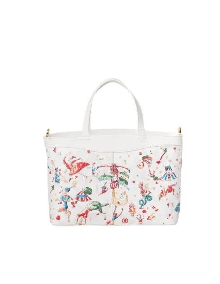 Piero Guidi Magic Circus leather handbag, white