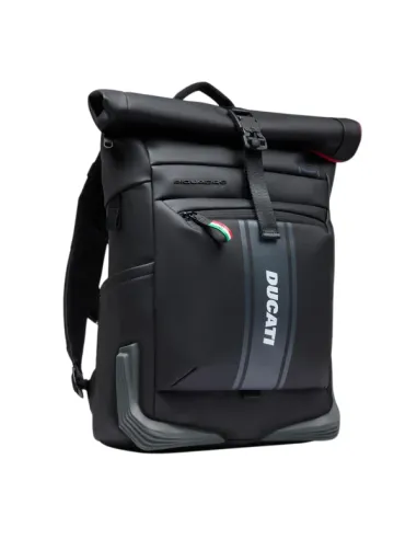 Zaino Roll-Top Piquadro Ducati, nero
