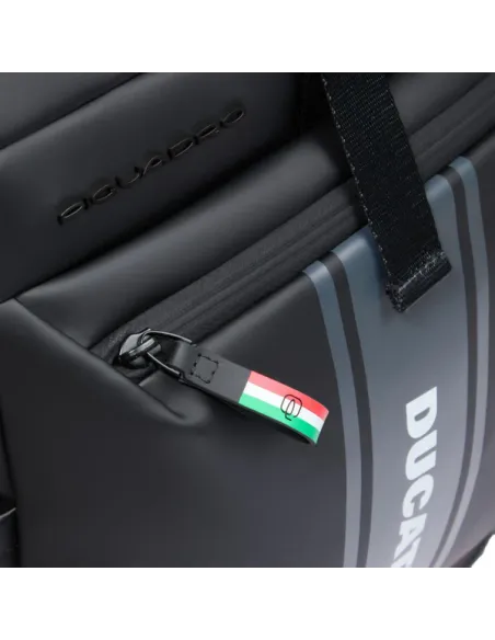 Zaino Roll-Top Piquadro Ducati, nero