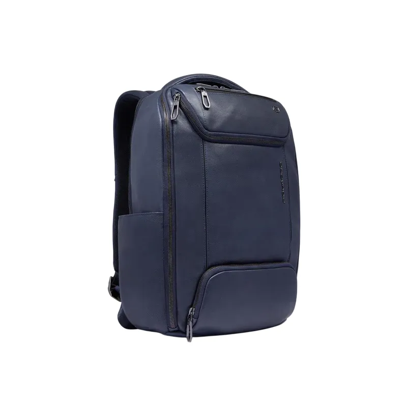 Piquadro Cronus 14-Computer-Rucksack aus Leder, blau 2