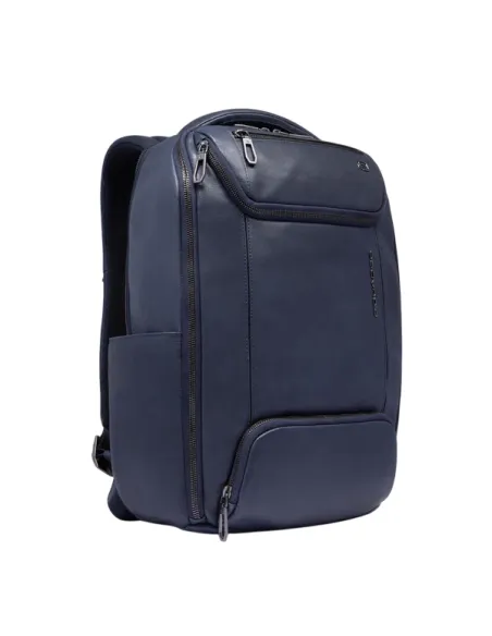 Piquadro Cronus 14-Computer-Rucksack aus Leder, blau