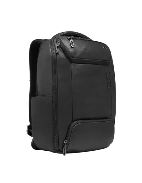 Piquadro Cronus 14 pc leather backpack, black