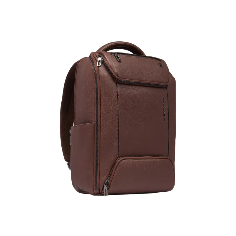 Piquadro Cronus 14 pc leather backpack, brown 2