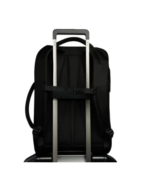 Zaino da viaggio porta PC e iPad® in tessuto riciclato Piquadro Arne, nero