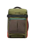 Reise-Rucksack mit 17,3 PC-Fach aus recyceltem Stoff Piquadro Arne, grün-orange