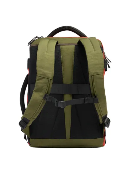 Zaino da viaggio porta PC e iPad® in tessuto riciclato Piquadro Arne, verde-arancio
