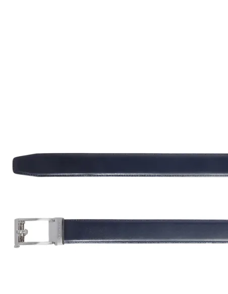 Cintura in pelle con chiusura a ghiera Piquadro, blu