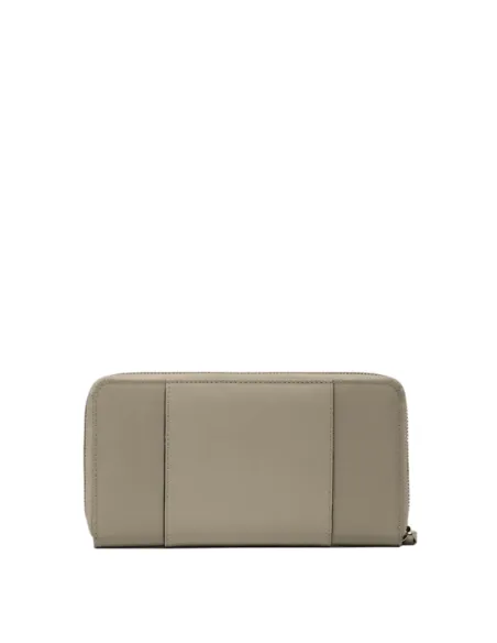 Piquadro Circle women's wallet in fabric and leather with zip closure, beige