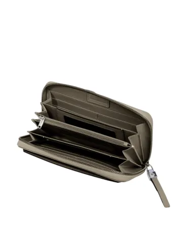 Portafogli donna con zip in tessuto e...