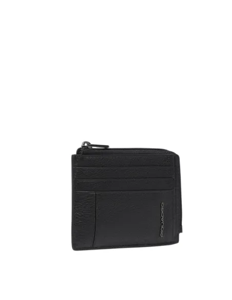 Piquadro Cronus coin and credit card pouch, black