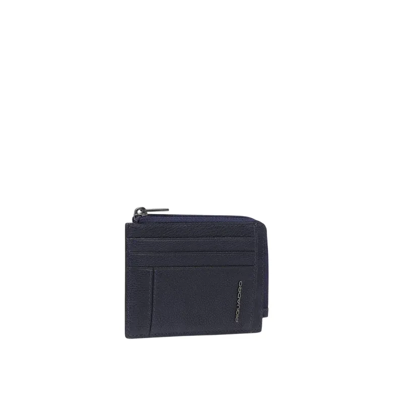Piquadro Cronus coin and credit card pouch, blue 2