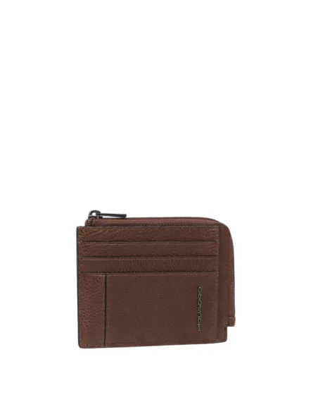 Piquadro Cronus coin and credit card pouch, brown