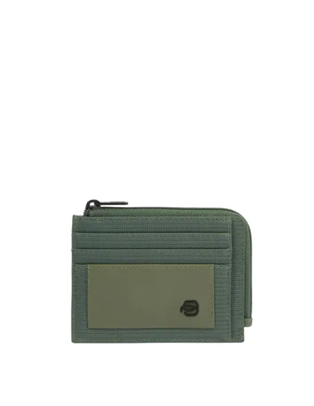 Bustina porta carte di credito e porta monete Piquadro Orion, verde