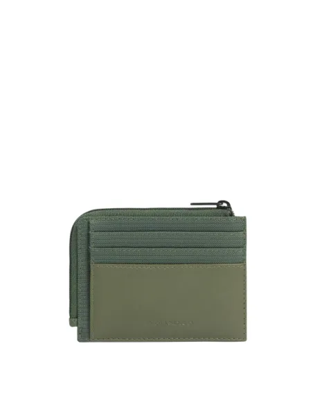 Bustina porta carte di credito e porta monete Piquadro Orion, verde