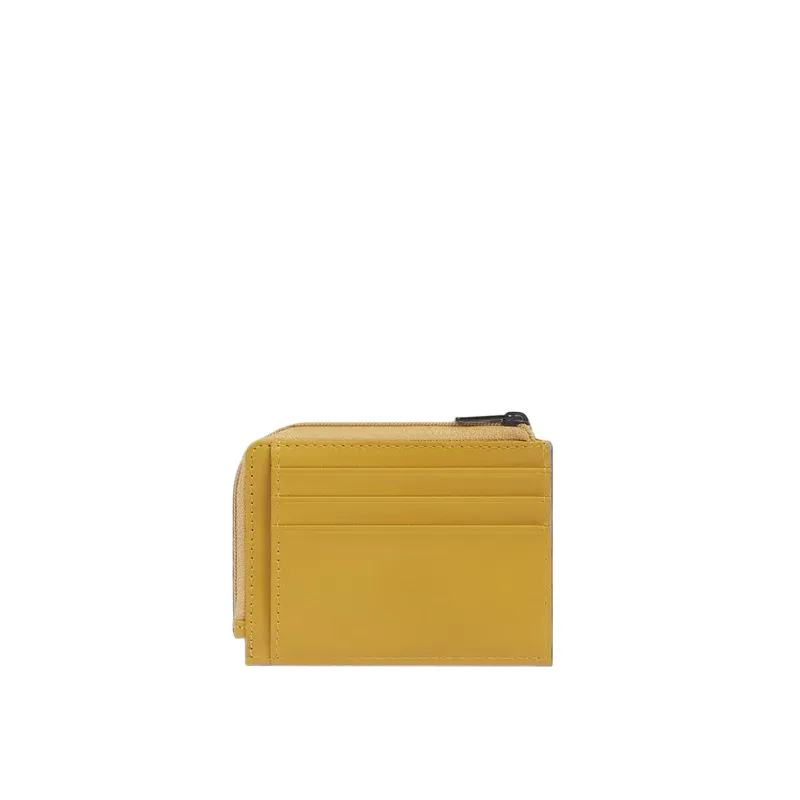 Piquadro Atlas coin and credit card purse, yellow 2