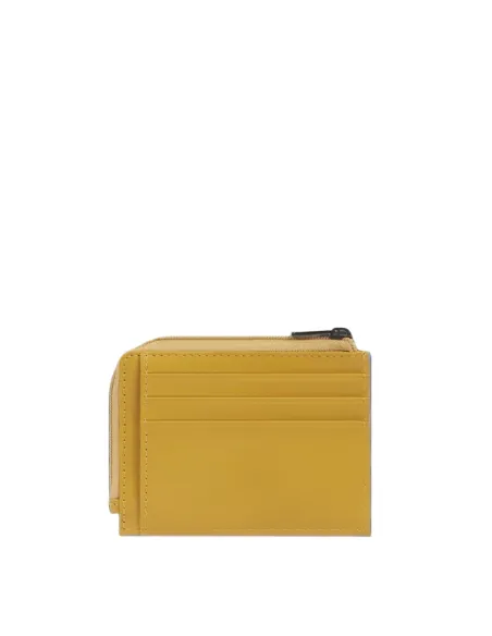 Piquadro Atlas coin and credit card purse, yellow