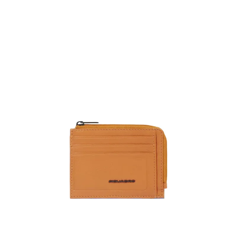 Piquadro Atlas coin and credit card purse, orange