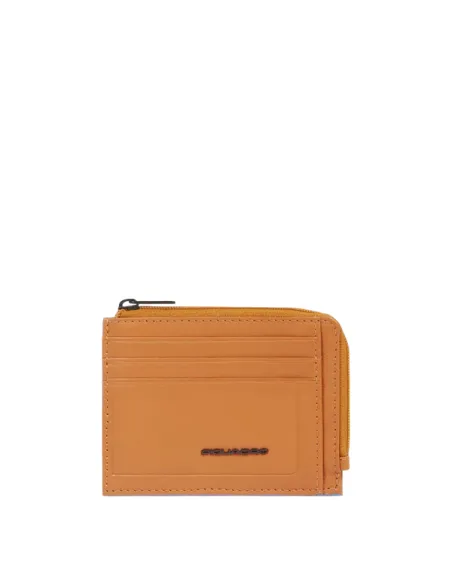 Piquadro Atlas coin and credit card purse, orange