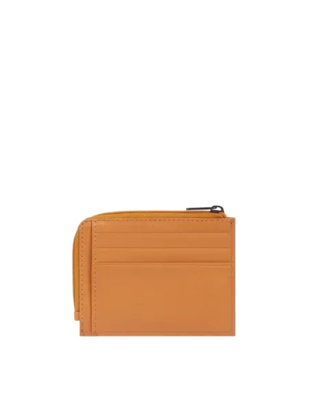 Piquadro Atlas coin and credit card purse, orange