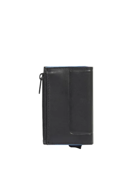 Compact wallet for cash and credit cards with coin holder Piquadro Atlas, black