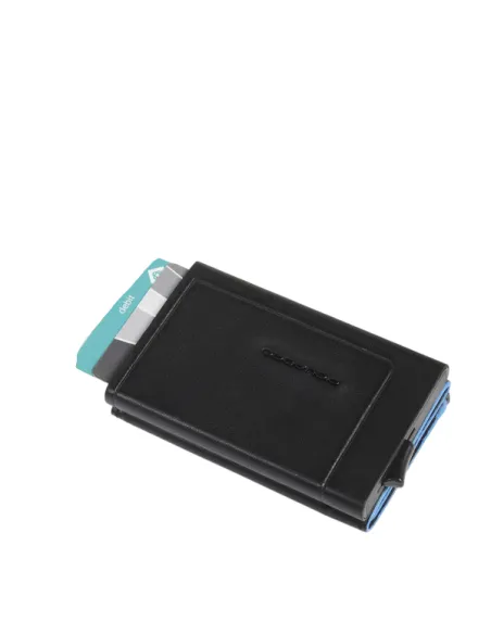 Kompaktes Portemonnaie für Banknoten und Kreditkarten mit Münzfach Piquadro Atlas, schwarz