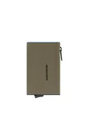 Compact wallet for cash and credit cards with coin holder Piquadro Atlas, green