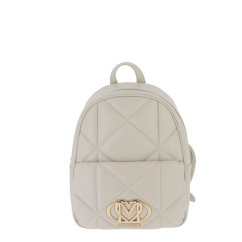 Zaino donna Love Moschino trapuntato, avorio